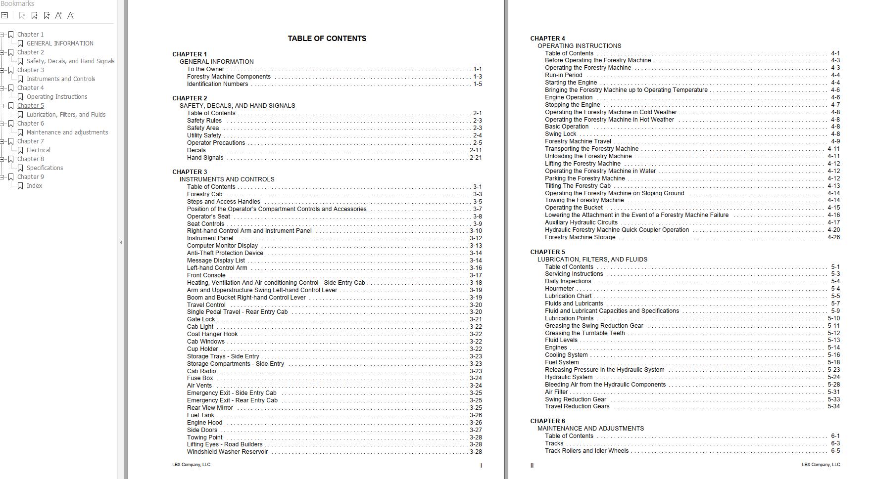 Link Belt Excavator 240 X2 FHW Operation Manual 1