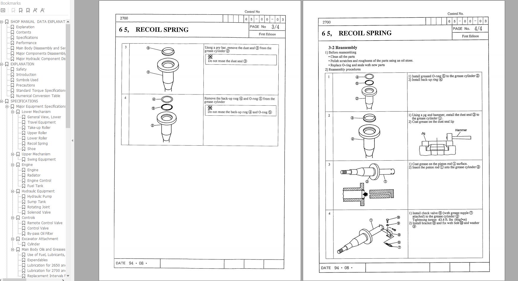 Link Belt Excavator 2650 Q1 Quantum Schematics Operation Shop Manual 1