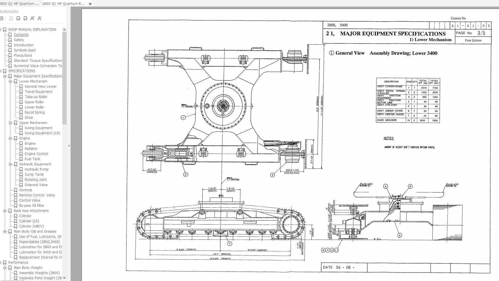 Link Belt Excavator 2800 Q1 HP Quantum Operation Shop Manual 1