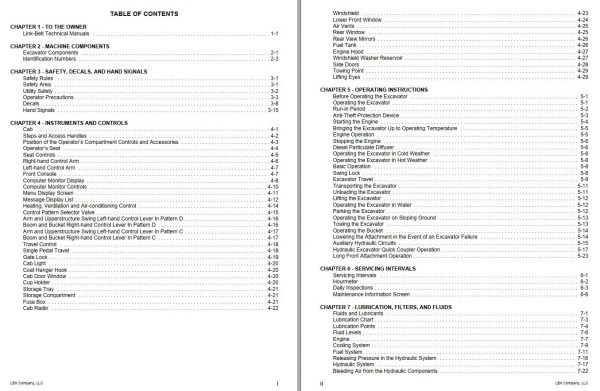 Link Belt Excavator 300 X3 EX Schematics Operators Service Manual 1
