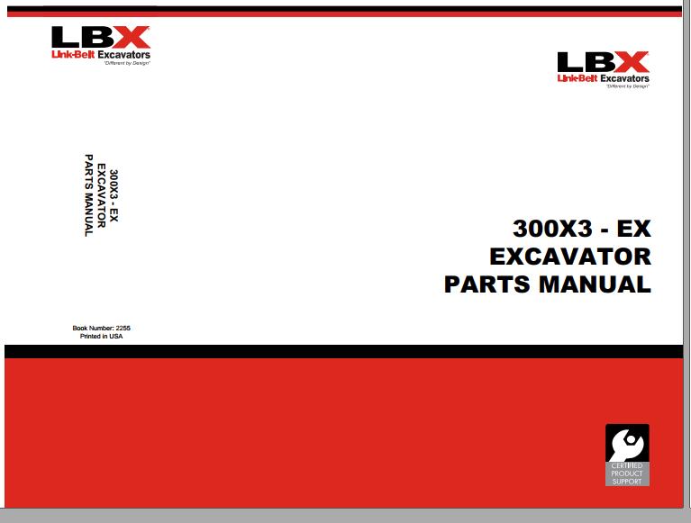 Link Belt Excavator 300 X3 EX Schematics Operators Service Manual 6