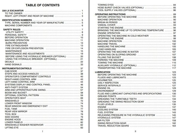 Link Belt Excavator 330 LX DHP Operators Service Manual 1