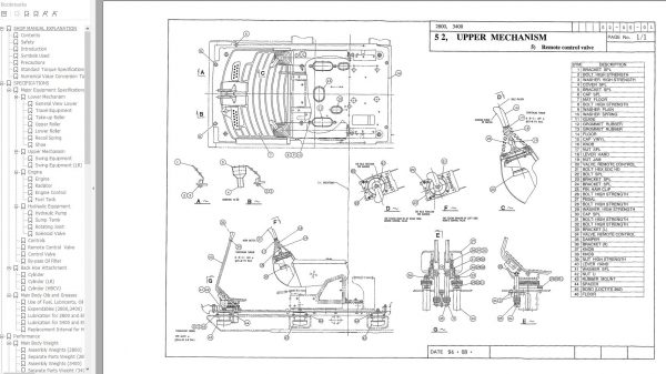 Link Belt Excavator 3400 Q1 TL Quantum Schematics Operation Shop Manual 2