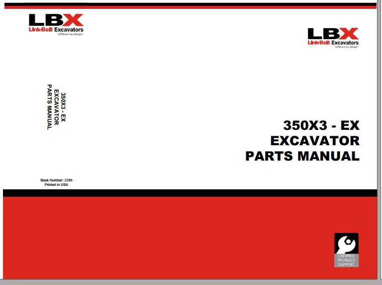 Link Belt Excavator 350 X3 Schematics Operators Service Manual 1
