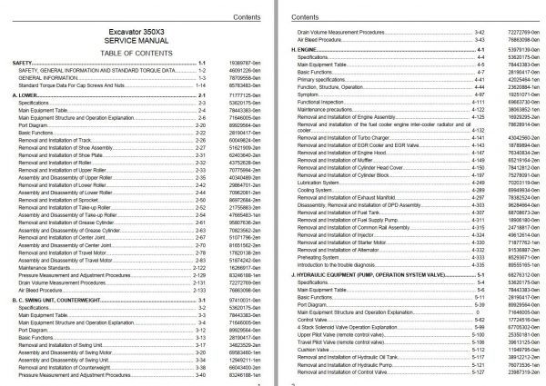 Link Belt Excavator 350 X3 Schematics Operators Service Manual 6