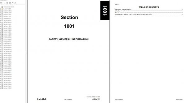 Link Belt Excavator 460 LX EX Schematics Operators Part Service Manual 4