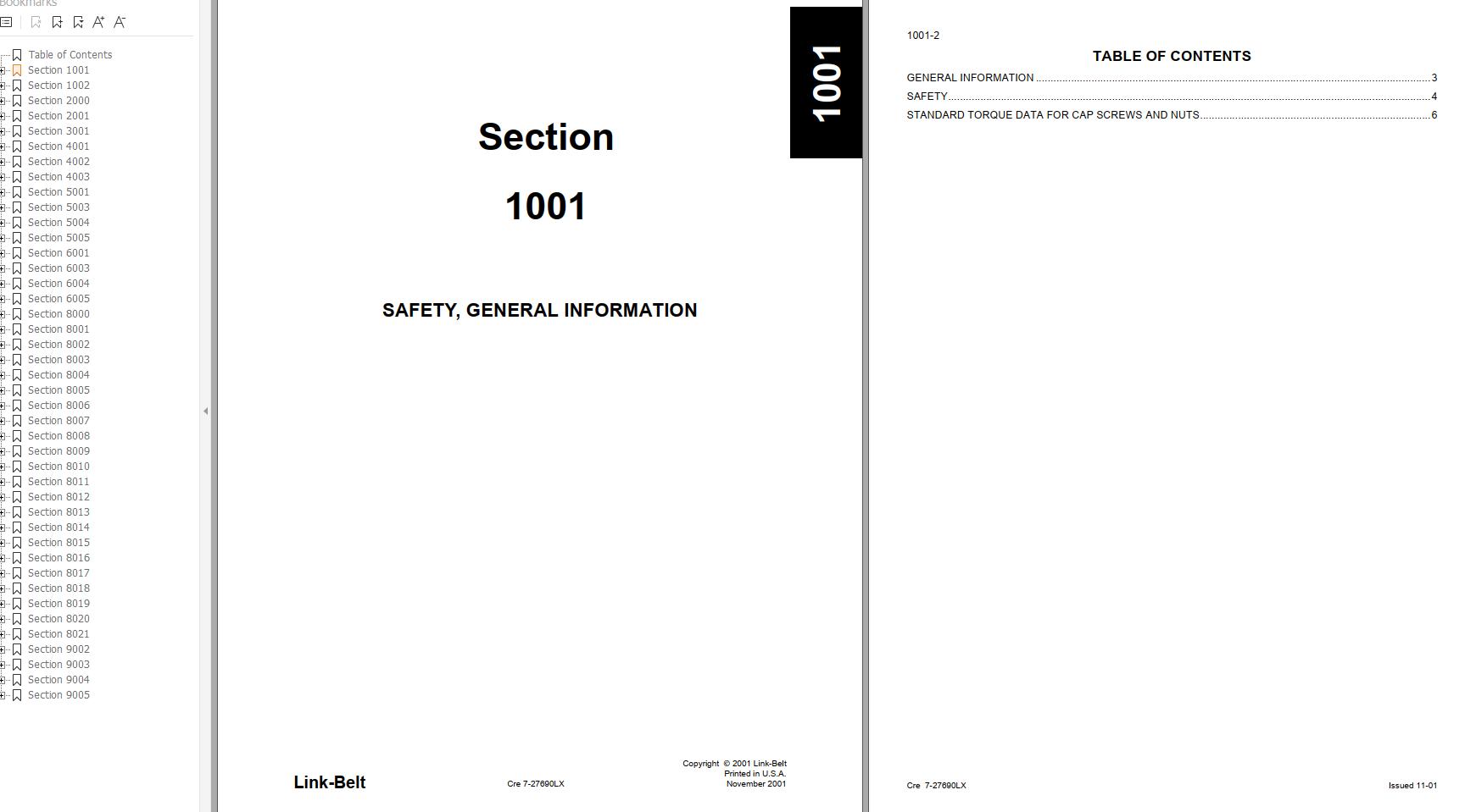 Link Belt Excavator 460 LX EX Schematics Operators Part Service Manual 4