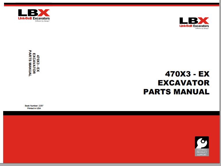 Link Belt Excavator 470 X3 Parts Manual 1