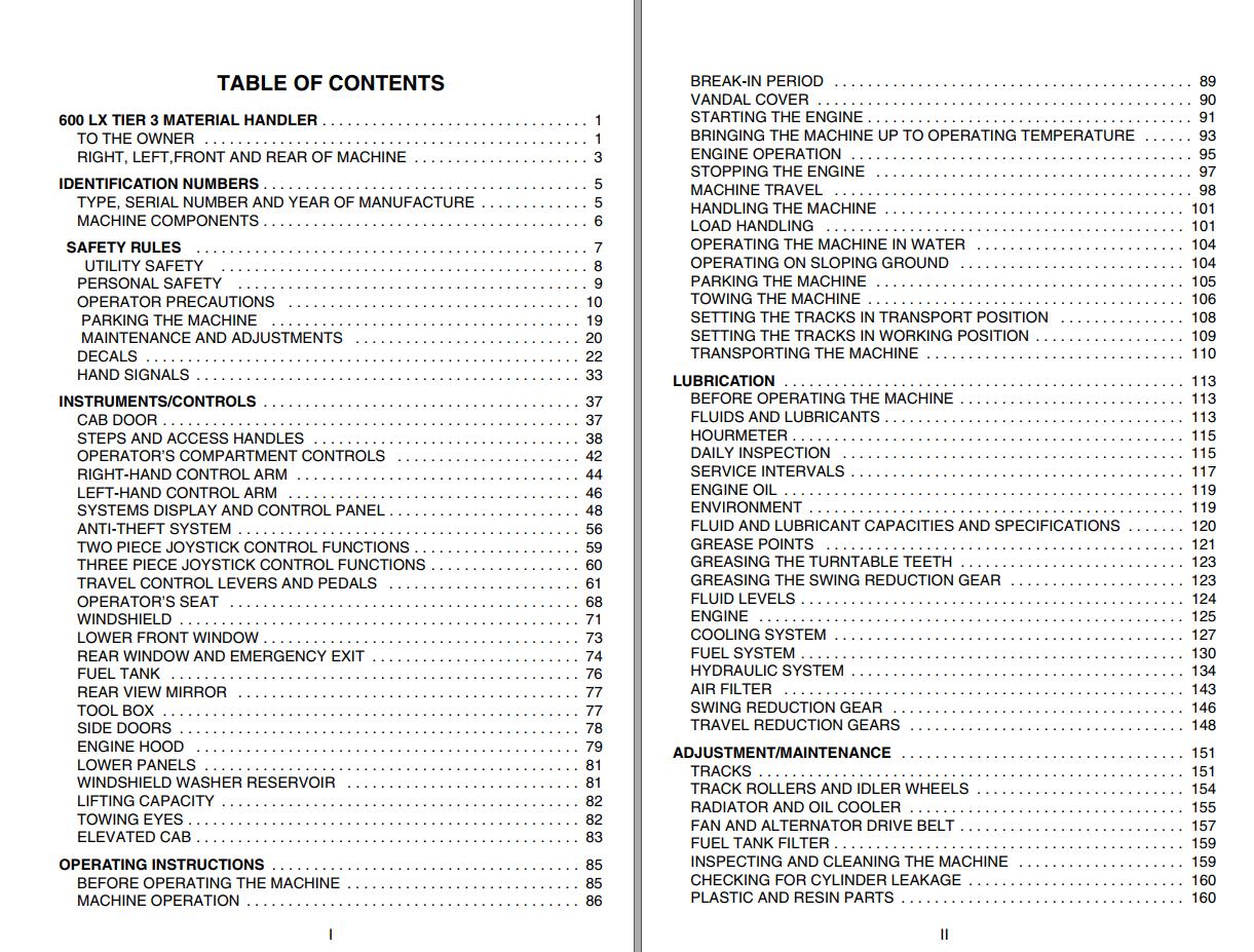 Link Belt Excavator 600 LX MH Tier 3 Schematics Operators Service Manual 1