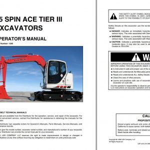 Link Belt Excavator 75 SPIN ACE MSR Tier 3 Schematics Operation Service Manual 2