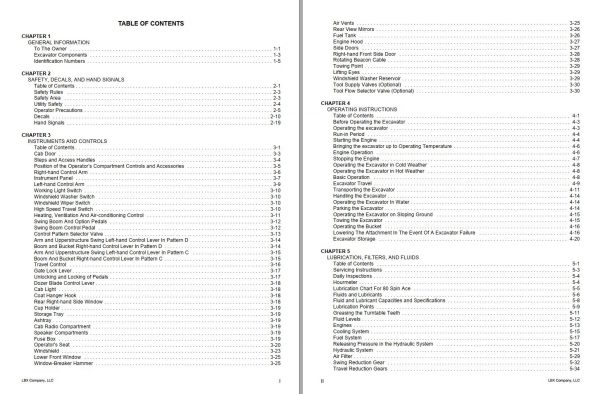 Link Belt Excavator 80 SPIN ACE SB Tier 3 Schematics Operation Shop Manual 3