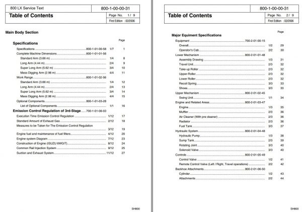 Link Belt Excavator 800 LX EX Tier 3 Schematics Operation Parts Service Manual 1