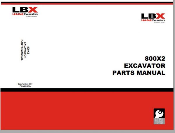 Link Belt Excavator 800 X2 Parts Manual 1