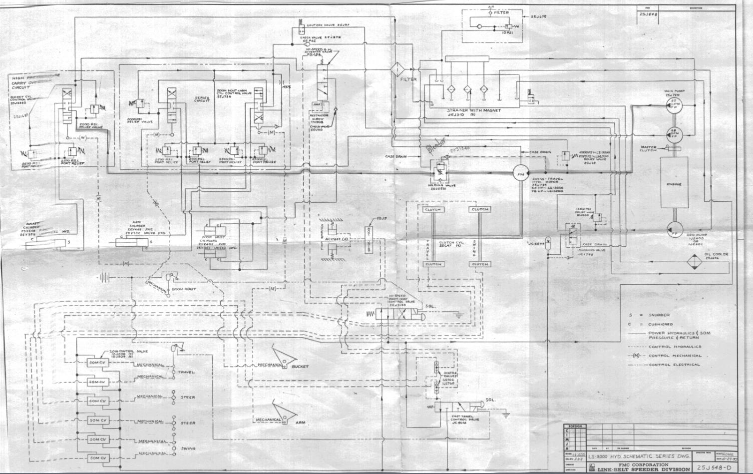 Link Belt Excavator LS 3000 EX Hydraulic Schematics 1