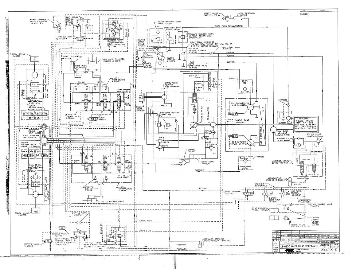 Link Belt Excavator LS 4800 EX Hydraulic Schematic 1