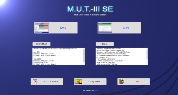 MUT III Diagnostic Software Years 2021 Asia Europe For Mitsubishi SEW21061 00 1