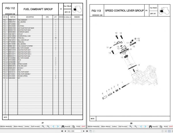 Mahindra Tractor 10 Series 5010 Gear Cab Parts Catalogue 12429500010 2011 3
