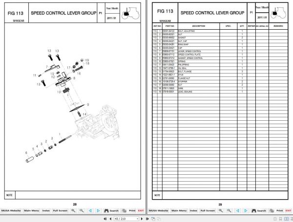 Mahindra Tractor 10 Series 5010 Gear Open Station Parts Catalogue 12419500010 2011 3