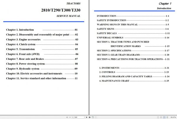 Mahindra Tractor 2810 T290 T300 T330 Service Manual 1