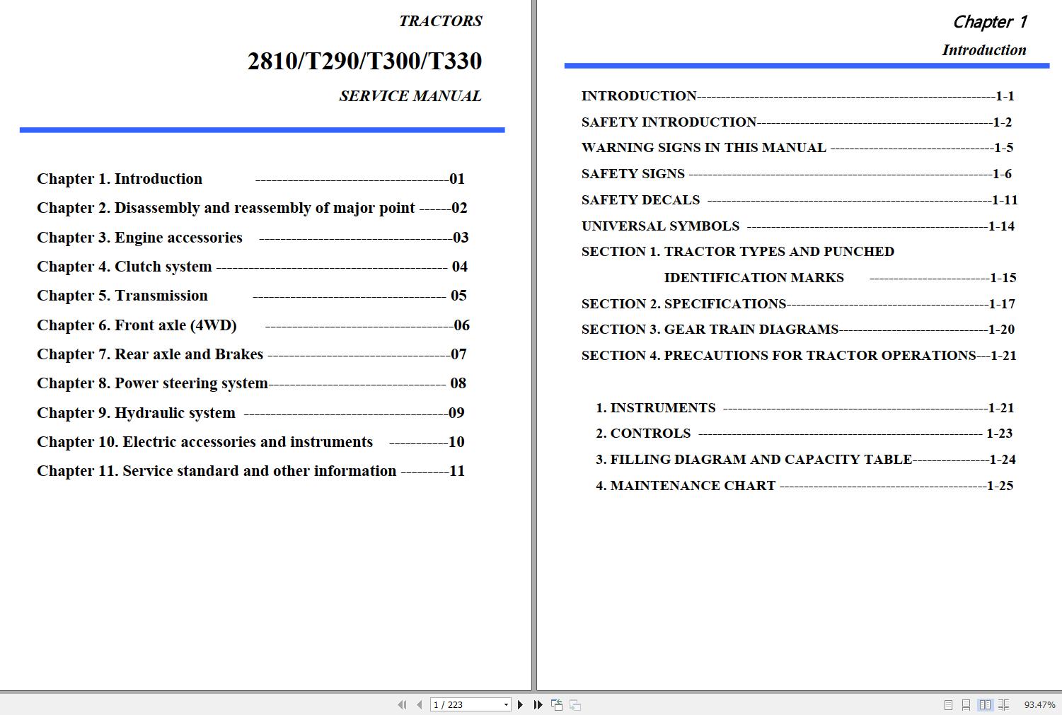 Mahindra Tractor 2810 T290 T300 T330 Service Manual 1