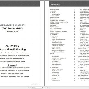 Mahindra Tractor 30 Series 4WD 4530 Operators Manual 1