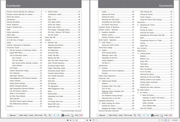 Mahindra Tractor 35 Series 3540 3550 PST Operators Manual 2