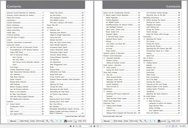 Mahindra Tractor 35 Series 3540P 3550P HST Cabin Operators Manual 2