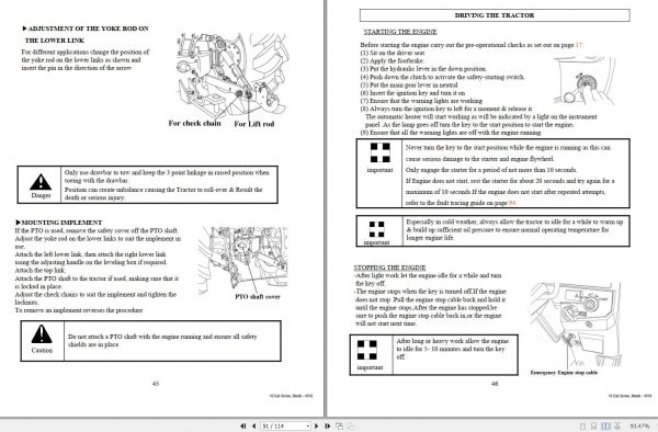Mahindra Tractor 4510 Operators Manual 1451 940 001 0 2005 3