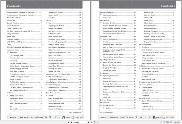 Mahindra Tractor 4540 4550 2WD Operators Manual 2