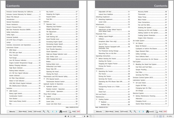 Mahindra Tractor 4540 4550 4WD Operators Manual 2