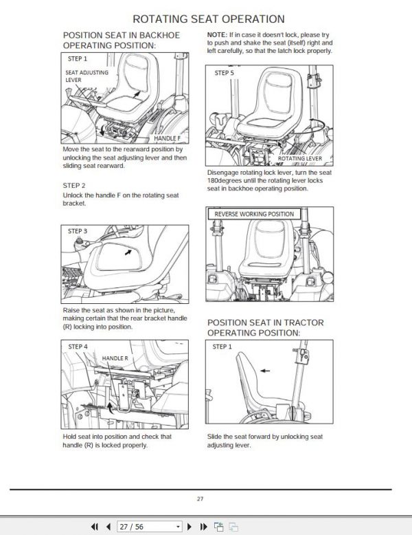 Mahindra Tractor 55B Backhoe for 1640 Operators Manual 55B 1001 2018 3