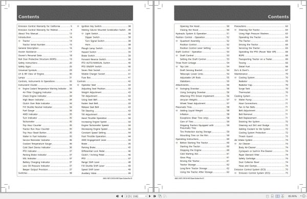 Mahindra Tractor 6065 6075 2WD 4WD Open Station Operators Manual 2