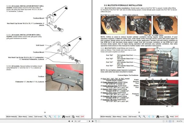 Mahindra Tractor mPOWER Series Loader ML272 273 274 278 Operators Manual 1503 1153 2008 3