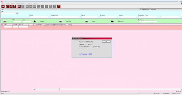 Mitsubishi ASA 10.2021 EPC Spare Parts Catalog 0