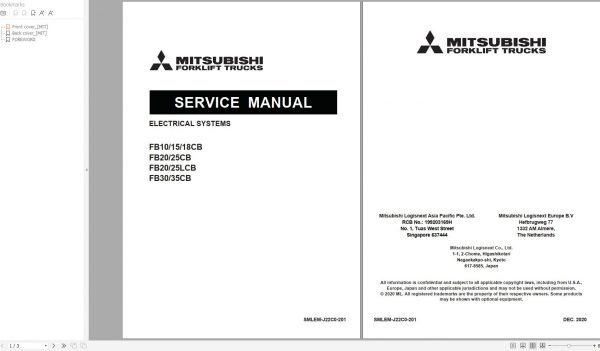 Mitsubishi Forklift MCFE FB18CB Service Manual 2020 1