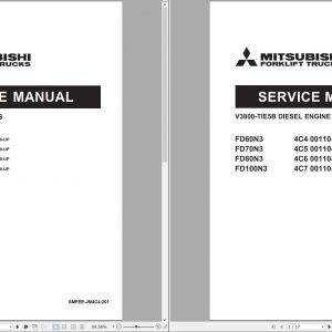 Mitsubishi Forklift MCFE FD60N3 Service Manual Trouble Shooting Manual 2021 1