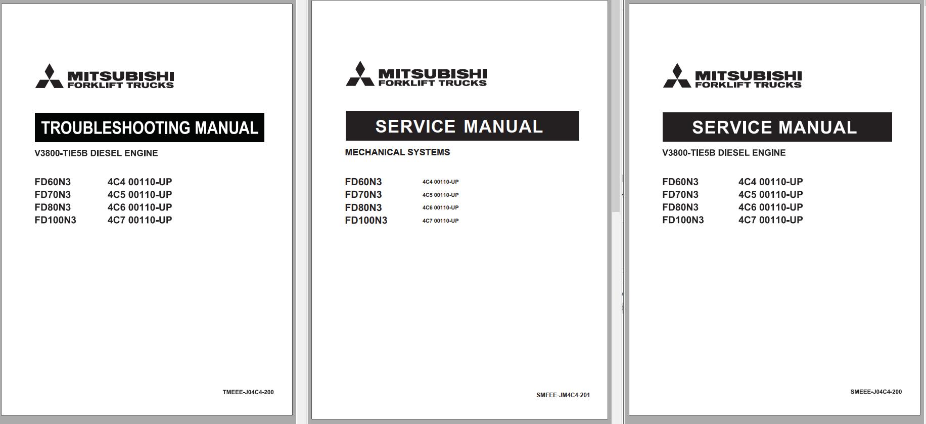 Mitsubishi Forklift MCFE FD70N3 Service Manual 2021 1