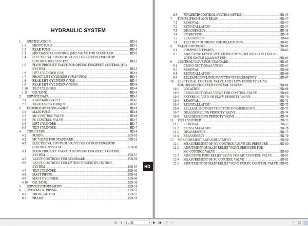 Mitsubishi Forklift MCFE FD80N3 Service Manual Trouble Shooting Manual 2021 2
