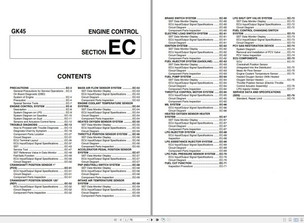 Mitsubishi Forklift MCFE FG45N3 Service Manual 2020 4