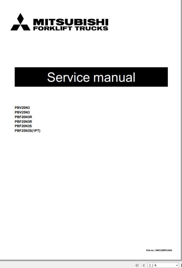 Mitsubishi Forklift MCFE PBF25N3R Service Manual 2021 1
