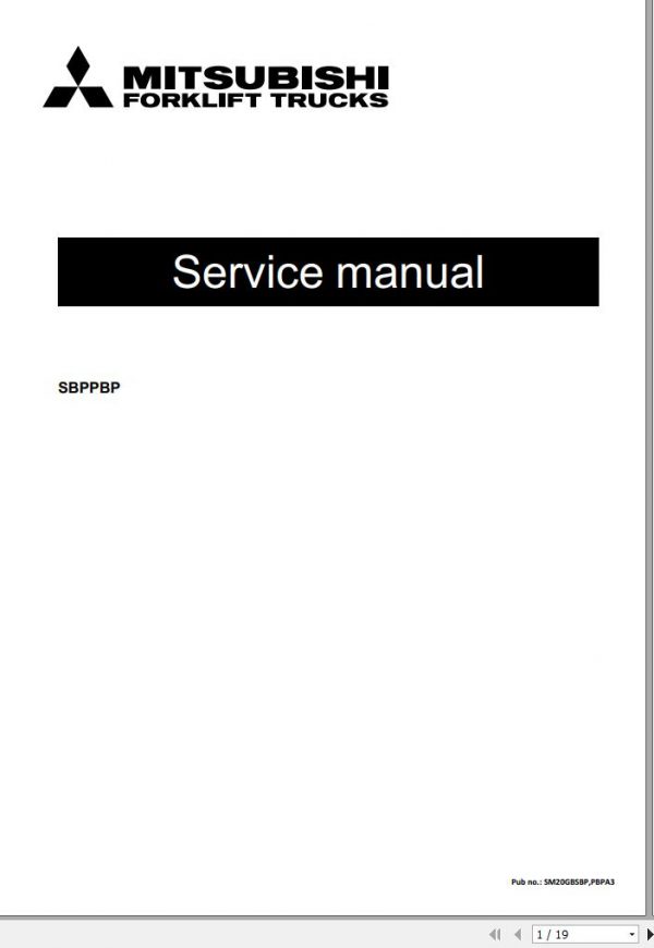 Mitsubishi Forklift MCFE PBP16PD Service Manual 2020 1