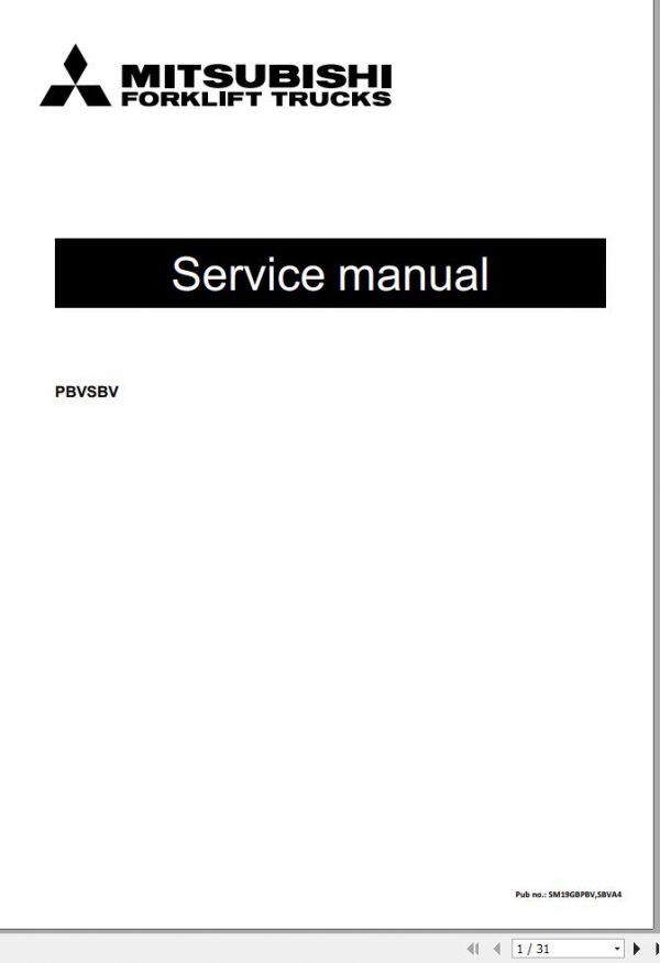 Mitsubishi Forklift MCFE SBV16PS Service Manual 2020 1