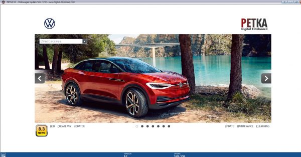 PETKA 8.3 Volkswagen Seat Skoda Audi Commercial Vehicles Porsche 10.2021 Spare Parts Catalog DVD 1