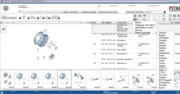 PETKA 8.3 Volkswagen Seat Skoda Audi Commercial Vehicles Porsche 10.2021 Spare Parts Catalog DVD 11