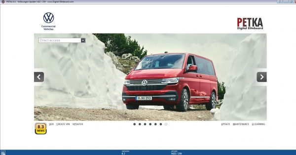 PETKA 8.3 Volkswagen Seat Skoda Audi Commercial Vehicles Porsche 10.2021 Spare Parts Catalog DVD 7