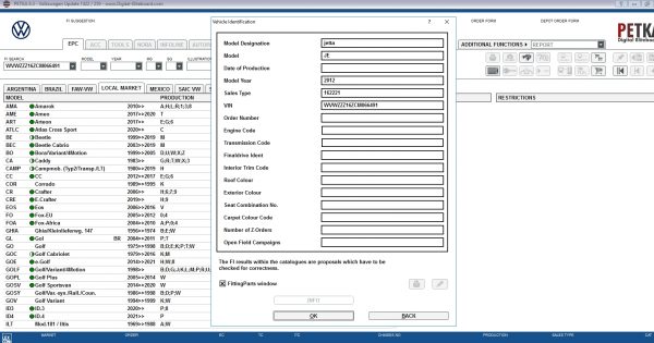 PETKA 8.3 Volkswagen Seat Skoda Audi Commercial Vehicles Porsche 10.2021 Spare Parts Catalog DVD 8