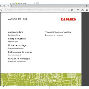 WebTIC AR Arab CLAAS WebTIC Offline AR 11.2021 Operator Manual Repair Manual Service Documentation DVD 3
