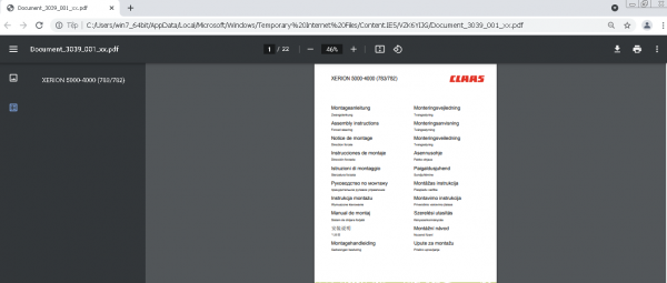 WebTIC ES US CLAAS WebTIC Offline ES US 11.2021 Operator Manual Repair Manual Service Documentation DVD 2