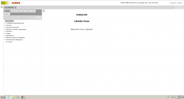 WebTIC IT CLAAS WebTIC Offline Italian Language 11.2021 Operator Repair Manual Service Documentation DVD 3