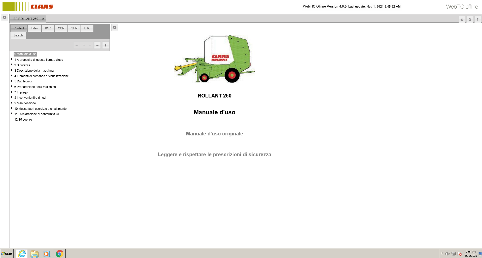 WebTIC IT CLAAS WebTIC Offline Italian Language 11.2021 Operator Repair Manual Service Documentation DVD 4